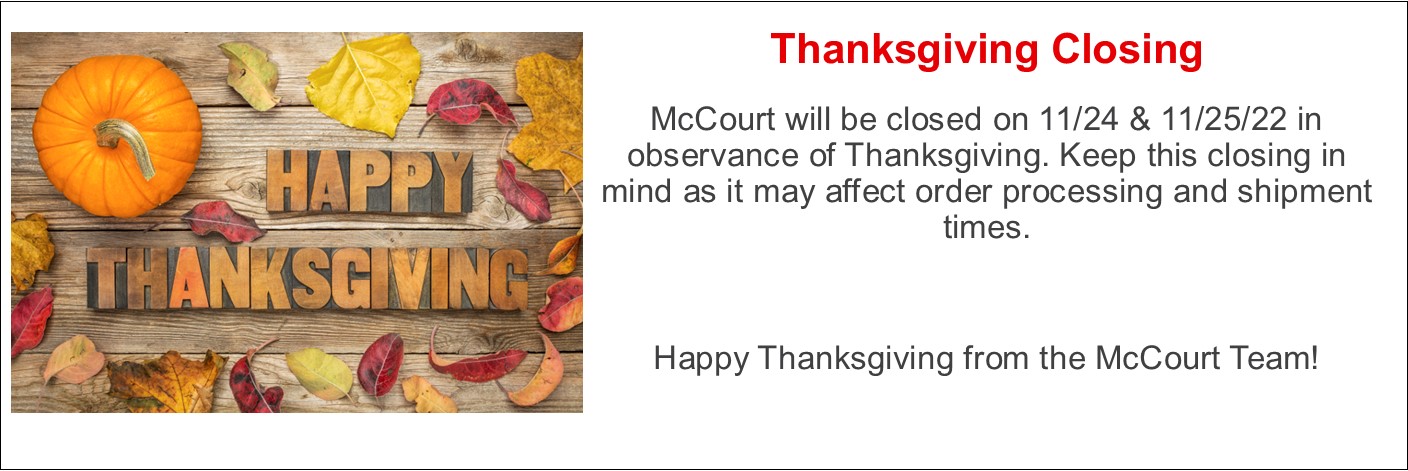 Thanksgiving Closing